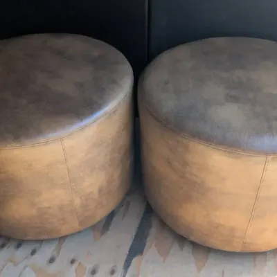 Pair of Cylindrical Round Ottomans
