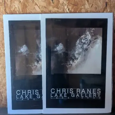 Vintage Exhibition art poster featuring abstract artwork by Chris Ranes (1929-2002)