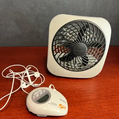 Sony S2 Sports Walkman SRF-M85W And Portable Fan