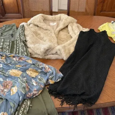 Women’s Contemporary Dresses & Faux Fur Jacket (Size S-M)