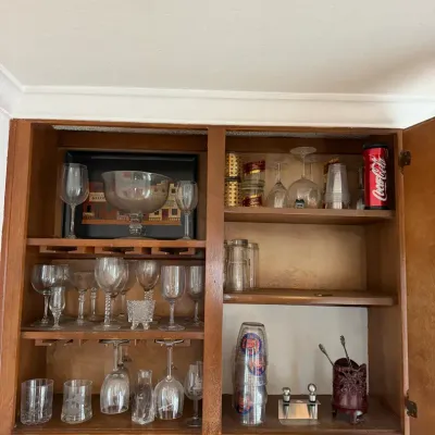 Large Collection of Fine Wine Glasses, Tumblers, and Bar Accessories