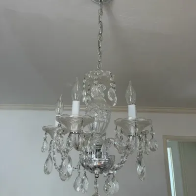 Vintage Crystal Chandelier 5-Light Mini Hanging Ceiling Light Fixture