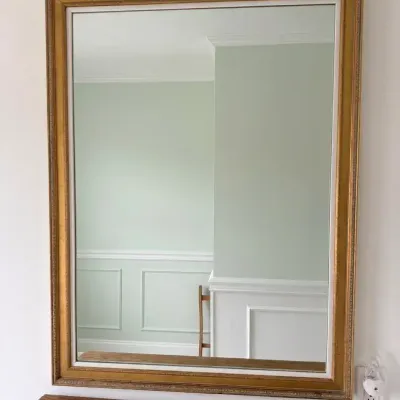 Vintage Ornate Gold Framed Wall Mirror – Rectangular Accent Mirror 30” x 40”