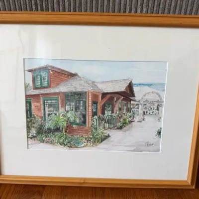 Framed Watercolor Painting By Sara Rowe 19” X 15”