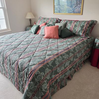 Vintage Floral Damask Comforter and Bedding Set