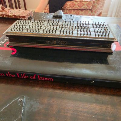 Antique Victorian-Era Cribbage Board and Storage Box with Ornate Detailing