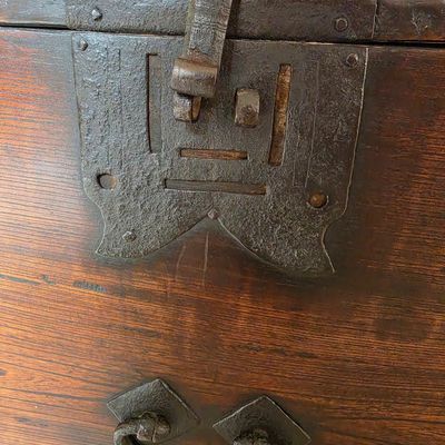 Antique Korean Bandaji Storage Chest, possibly from Jeju Island