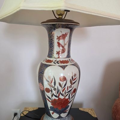 Vintage Japanese Imari Porcelain Table Lamp, Mid-20th Century