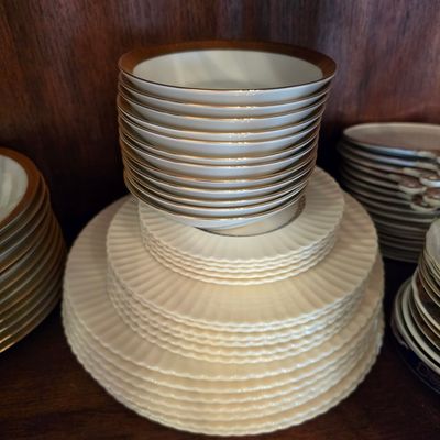 Vintage Lenox Cretan Pattern Ivory Porcelain Dinnerware
