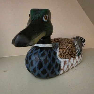 Hand-Painted Wooden Mallard Drake Decoy