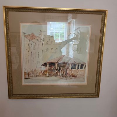Market Place - Siena, Italy Watercolor Painting by Garok