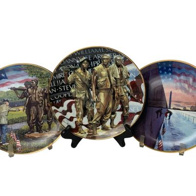 Sale Photo Thumbnail #37: Vietnam Veterans War Memorial Collector Plates Lot of 3 Limited Edition