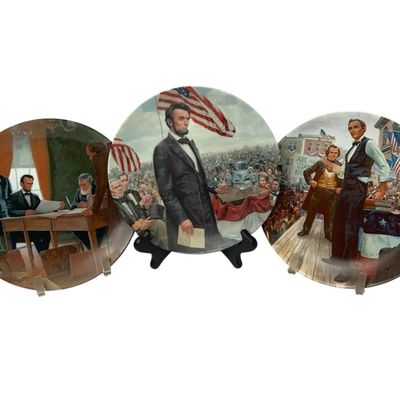 Sale Photo Thumbnail #46: Abraham Lincoln Collector Plates Lot of 3 Civil War History Americana
