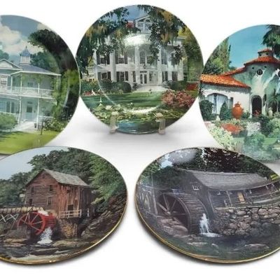 Sale Photo Thumbnail #17: Vintage Knowles Home Sweet Home Collector Plates Robert McGinnis Set of 5 – Architecture