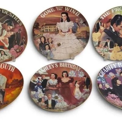 Sale Photo Thumbnail #16: Vintage Gone With The Wind Music Plates Set of 6 – Romantic Scenes Collector Display