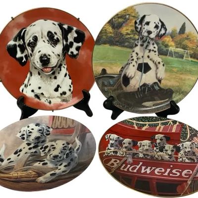 Sale Photo Thumbnail #11: Vintage Dalmatian Collector Plates Set of 4 – Dog, Puppy & Budweiser Themed Decorative Plates