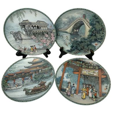 Sale Photo Thumbnail #42: Jingdezhen Porcelain Collector Plates Lot of 4 Chinese Scenic Designs