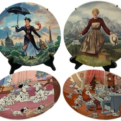 Sale Photo Thumbnail #12: Vintage Disney Collector Plates Set of 4 – Mary Poppins & 101 Dalmatians