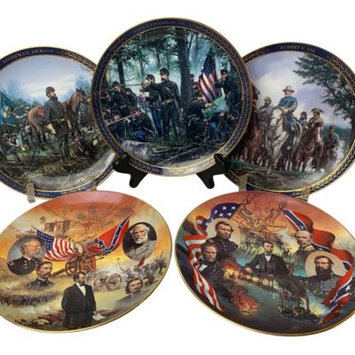 Sale Photo Thumbnail #44: Civil War Collector Plates Lot of 5 Union Confederate Military History