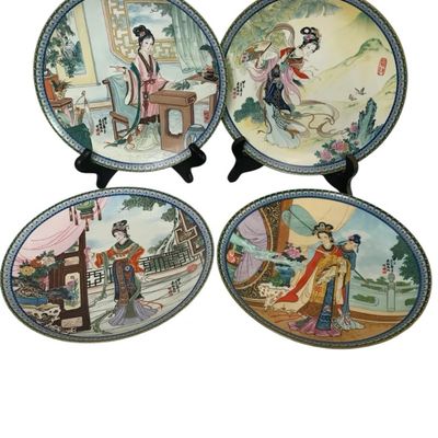 Sale Photo Thumbnail #48: 4 Jingdezhen Porcelain Plates Chinese Figures Scenic Designs