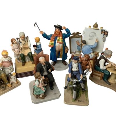 Sale Photo Thumbnail #40: Norman Rockwell Figurine Collection – 7 Pc Vintage Americana Scenes