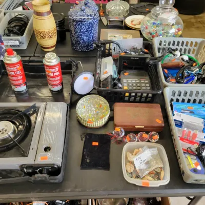 Sale Photo Thumbnail #124: Portable Camp Stove and Office Supplies 