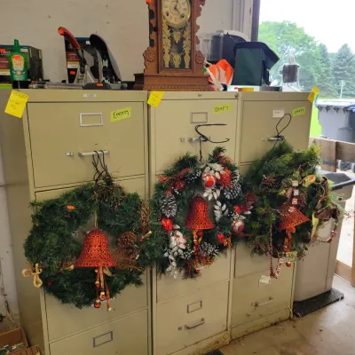Sale Photo Thumbnail #130: Christmas Wreaths and File Cabinets 