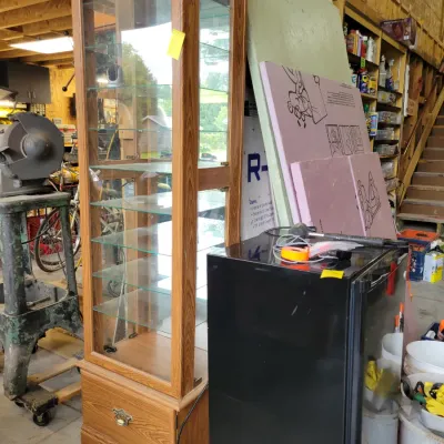 Sale Photo Thumbnail #244: Multi Shelf Curio, Dorm Fridge and Insulation board