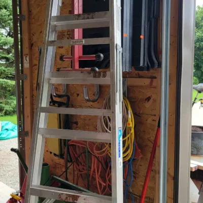Sale Photo Thumbnail #248: Werner Aluminum Step ladder and Saw Horses