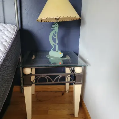 Sale Photo Thumbnail #69: Matching Glass Top End Table