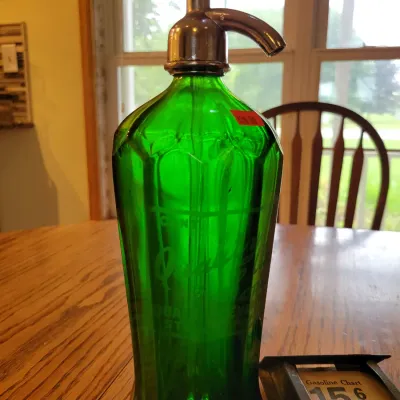 Sale Photo Thumbnail #432: Green Glass Seltzer Bottle 
