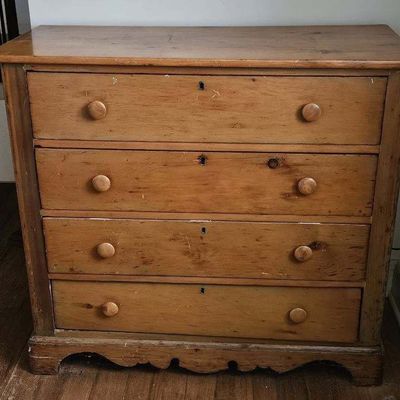 Sale Photo Thumbnail #8: Victorian pine chest of drawers $400