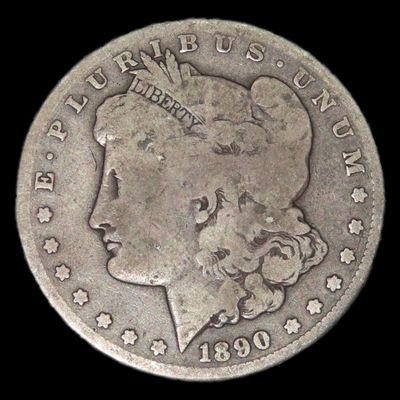 Sale Photo Thumbnail #884: 1890 CC Morgan Silver Dollar. Carson City. Nice original coin in Very Good Condition.