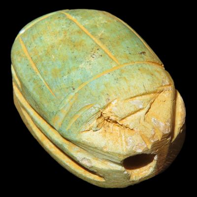 Sale Photo Thumbnail #745: Nice Egyptian Scarab Bead, 1085-730 BC, Nice Example with Great Patina