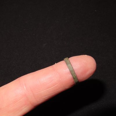 Sale Photo Thumbnail #842: Historic Fur Trade Copper Ring found at Indian Campsite in New York.