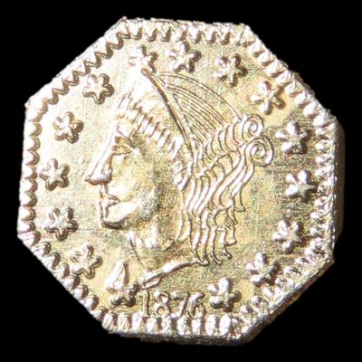 Sale Photo Thumbnail #946: 1876 California Gold Rush Era Token / Coin. Exact Gold Content Unknown.