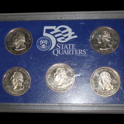 Sale Photo Thumbnail #953: 2002 U.S. State Quarters Proof Set, Mint Sealed GEM BU Uncirculated, all S mint San Fransisco. Tennessee, Ohio, Louisiana, Indiana, Mississippi.