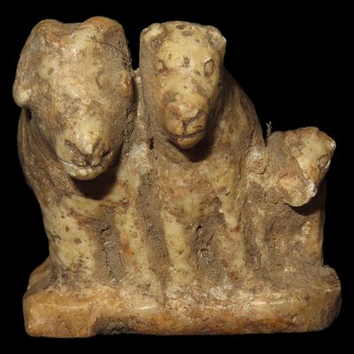 Sale Photo Thumbnail #327: Pre-Columbian Stone Canopa Ram Family effigy from Peru, Colonial era, Nicely carved details and well patianted example.