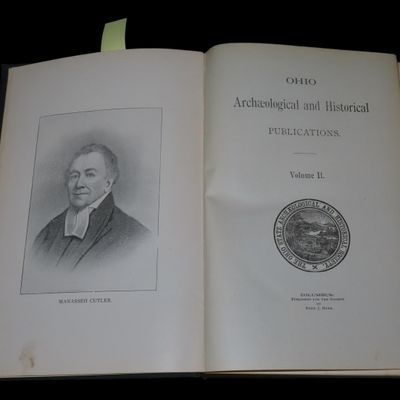 Sale Photo Thumbnail #192: 1888 FIRST EDITION HARDBACK; OHIO ARCHAEOLOGICAL AND HISTORICAL SOCIETY PUBLICATIONS VOLUME 2, 582 PAGES.