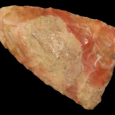 Sale Photo Thumbnail #261: Super Colorful Florida late Paleo Jeff / Union Side Notch found in Pasco County, FL. Ex Brian Boles Collection. Deep South Arrowhead.