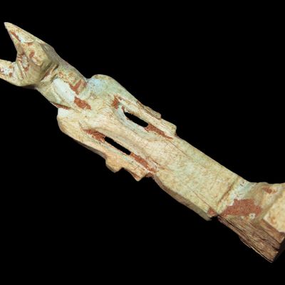 Sale Photo Thumbnail #730: Nice Egyptian Faience Amulet, Anubus, Pendant, 1550-332BC. Great Example