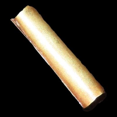 Sale Photo Thumbnail #453: Rare Pure Gold Tube Bead, Peru, Made from Solid Gold, Nice  Example. Great piece of Ancient History & Ingenuity!