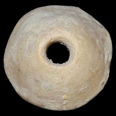 Sale Photo Thumbnail #367: Amazing Pre-Columbian Clay Ear Spool found in West Mexico. Great shape and nice patina.