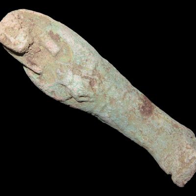 Sale Photo Thumbnail #709: Egyptian Ushtabi / Shabti 1085-730 BC, Faience, Nice Example with nice Original Paint & Great Patina