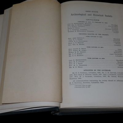 Sale Photo Thumbnail #208: 1895 FIRST EDITION HARDBACK; OHIO ARCHAEOLOGICAL AND HISTORICAL SOCIETY PUBLICATIONS VOLUME 4, 481 PAGES.
