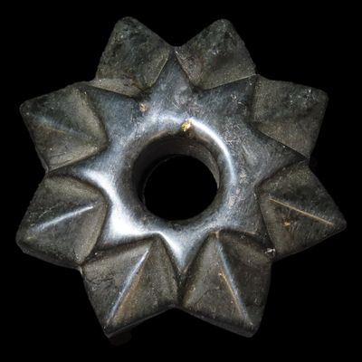 Sale Photo Thumbnail #399: Nice 2 1/2" Pre-Columbian Stone Mace Head, Great Design & Nice Polish, Mexico.