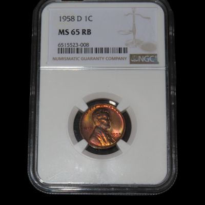 Sale Photo Thumbnail #930: HIGH GRADE MS65 NGC graded Lincoln Wheat Cent, Red. Amazing Coin!