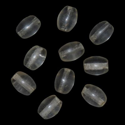 Sale Photo Thumbnail #317: Lot of 10 Pre-Columbian Clear Crystal Quartz Drilled Tube Beads. Just imagine the time & patience to make just one of these, much less 10 or a whole necklace full!