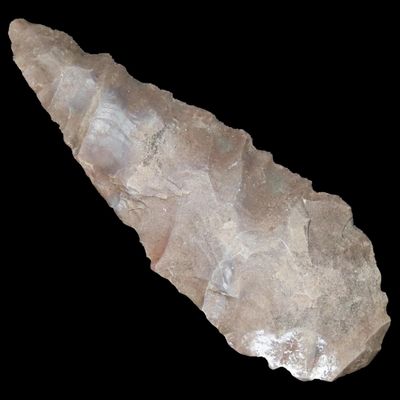 Sale Photo Thumbnail #466: 2 15/16" Archaic Cobbs Knife Blade found in Stewart County Tennessee. Indian Arrowhead, Artifact.
