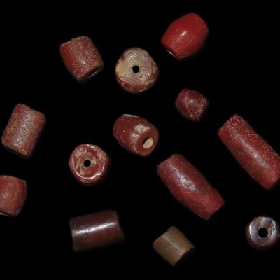 Sale Photo Thumbnail #333: Wonderful Group of Carnelian Agate Tairona Culture Beads from Columbia